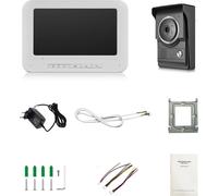 7inch Videot��rt��rt��rbell Kit d'interphonie TFT-LCD écran couleur 1 moniteur intérieur Caméra d'extérieur Support vision nocturne étanche Déblocage f��r Home Appartement Villa