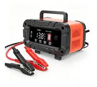 7JI Chargeur de batterie de voiture 12 V 10 A/24 V 5 A 7 niveaux | Charge rapide et mode réparation, compatible avec plomb acide, démarrage stop, AGM, EFB, EFB, LiFePO4, pour voiture et moto