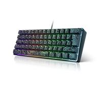 7KEYS Mini clavier de jeu 60 %, rétroéclairage RVB, sensation mécanique, clavier filaire 60 % anti-ghosting, touches noires et blanches, portable ultra compact pour ordinateur de bureau/PC/Mac