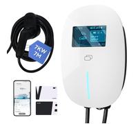 7kW 6-32A Borne de Recharge Type 2 Monophasé Câble 7M Wallbox Station de Charge avec App et Minuteurie 24H