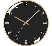 7LiuYueFei6 Horloge Murale Nordique silencieuse avec boîte dorée, Tendance, Simple, Moderne, pour Salon, Chambre à Coucher, Noire, Tendance, décorations