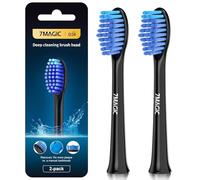 7MAGIC Ritter Lot de 2 têtes de brosse à dents de rechange, pour un nettoyage en profondeur des dents, dureté moyenne, compatibles avec la brosse à dents électrique 7MAGIC Ritter
