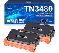 7Magic TN3480 Cartouche de Toner Compatible pour Brother TN-3480 TN3480 TN-3430 TN3430 TN 3480 TN 3430 MFC-L5750DW HL-L5100DN HL-L5200DW HL-L6300DW DCP-L5500DN MFC-L5700DN HL-L6250DN Noir, 2-Pack