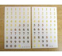 7mm Dorés Numéros sur Transparent Transpapent CarréÉtiquettes, Collant Auto-Adhésif Vinyle Étiquettes, Plastique Durable Autocollants