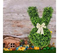 7Ocm Bunny Topiary, Arbres Ttopiaires en Forme de Lapin- Plante Topiaire en Buis de Lapin de Pâques -Résistant aux UV pour la Décoration de Porche de Pâques à l'Extérieur/Indoor (1, A)