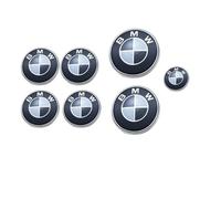 7pac Bmw Badges Effet Carbone Noir & Blanc Bonnet De Coffre De Roue Capuchons De Roue & Steereng Emblème