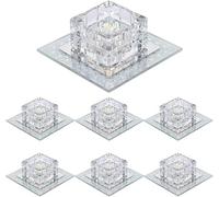 7pack Square Crystal Downlight for Bathroom Light FixturesAnti-Glare LED Recessed Ceiling Light LED Recessed Ceiling Light3w White Light,3w-Warm Light