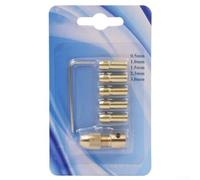 7pc Brass Collet Set 2.35-5.05mm for pour mini Drill 7pc Brass(2.35mm) | Includes 5 collets, 1 folder, 1 wrench; fits 2.35, 3.17, 4.05, 5.05mm shafts