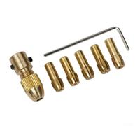 7pc Brass Collet Set 2.35-5.05mm for pour mini Drill 7pc Brass(4.05mm) | Includes 5 collets, 1 folder, 1 wrench; fits 2.35, 3.17, 4.05, 5.05mm shafts