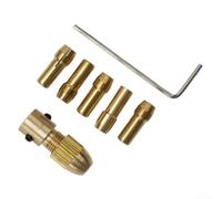 7pc Brass Collet Set 2.35-5.05mm for pour mini Drill 7pc Brass(5.05mm) | Includes 5 collets, 1 folder, 1 wrench; fits 2.35, 3.17, 4.05, 5.05mm shafts