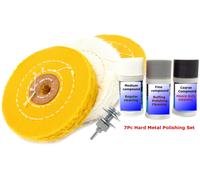 7pc Métal Polissage Kit pour Perceuse 10.2cm Roue / Hard Metals / Rayures