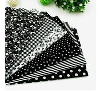 7pcs 50cm * 50cm Noir Tissu en coton pour couture bricolage Quilting Patchwork Tissue Literie pour Enfants Textile Tilda Doll Tissu
