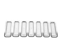 7Pcs ABS Front Grill Insert Grille Cover Trim Kit for Jeep for Patriot 2011-2020 Chrome Stickers Exterior Car Accessories(CHROME)