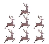7Pcs Applique Murale de Noël en Bois - Renne LED & Arbre Silhôuette | Décor | Lot de 7 appliques murales LED en bois avec adhésif à décoller et à coller, avec des lueurs chaudes alimentées par piles de