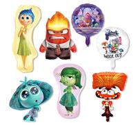 7Pcs Ballons de Fête de Bande Dessinée, Inside Ballons en Film Aluminium, Inside Ballon de Fête d'Anniversaire pour Enfants, Inside Décorations de Fête, pour Fête d'Anniversaire In-side Out