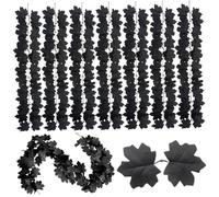 7pcs Black Garland Halloween 39in Life Lifelike Flexible Black Leaf Garland Artificial Empilable Sanging Vines Halloween Decorations for Home, Wedding, Party