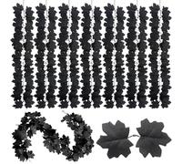 7pcs Black Garland Halloween 39in Life Lifelike Flexible Black Leaf Garland Artificial Empilable Sanging Vines Halloween Decorations for Home, Wedding, Party