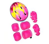 7Pcs Casque VéLo Enfant Set, 3-15 Ans Casque RéGlable, CoudièRes GenouillèRe ProtèGe-Poignets Protection Trottinette Skateboard, pour Patin, VéLo, Skateboard, Scooter - Rose