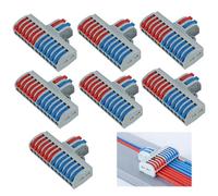 7PCS Connecteurs Électriques Rapides et Compacts 2 en 12 Sorties, Bornes de Connexion Enfichables pour Circuits Domestiques, Haute Capacité jusqu’à 32A et 400V, Compatibles avec et Souples