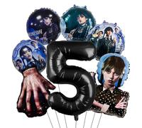 7pcs Décoration Anniversaire Enfant, Ballons en Aluminium Fête d’Anniversaire, Ballons Chiffre 5 Cadeau pour Garçons et Filles