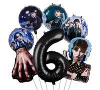 7pcs Décoration Anniversaire Enfant, Ballons en Aluminium Fête d’Anniversaire, Ballons Chiffre 6 Cadeau pour Garçons et Filles