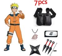 7PCS Ensemble d'accessoires de dessin animé Naruto, gants Uchiha Itachi Kakashi Cosplay NARUTO, masque Kunai Ninja, figurine d'actio
