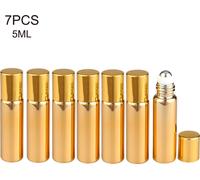 7pcs flacon de parfum rechargeable verre huile essentielle roller bouteilles portable léger vide roll on bouteille pour les voyages 5ml Golden