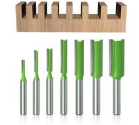 7Pcs Fraise droite à queue de 6 mm, Fraise Droite Defonceuse, pour Bois Carbure de TungstèNe Outil de Travail Du Bois, Routeur Dro