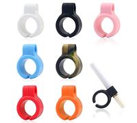 7pcs Hands Free Silicone Cigarette Holder Ring, Silicone Cigarette Ring Holder to Protect Your Finger Turn Yellow, Ring for Smoking (7 couleurs)