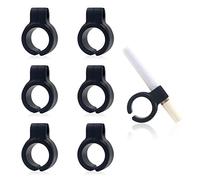 7pcs Hands Free Silicone Cigarette Holder Ring, Silicone Cigarette Ring Holder to Protect Your Finger Turn Yellow, Ring for Smoking (le noir)