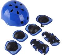 7pcs kids bike helmet set coudières garde poignet skateboard genou équipement de protection pour le cyclisme patinage bleu