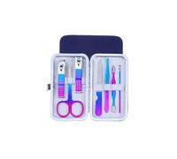 7pcs - Kit De Manucure Arc-En-Ciel, 1 Ensemble, Pince De Coupe En Acier Inoxydable, Lime De Ponçage, Aiguille D'acné, Ensembles De Toilette Pour Les Ongles Des Pieds