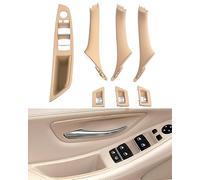 7PCS Kit poignée de porte pour BMW Série 5 F10 F11 520 530,accoudoir de fenêtre côté conducteur + poignée de porte passager+couvercles d'interrupteur de fenêtre pour 523 525 528 535 (2010-2016)-Beige