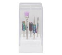 7pcs Nail Drill Bits | Stainless Steel Left/Right Handed for Hard Polish Removal | Fast Grinding Heads for Manicurists/Nail Art Beginners | 7 Shapes with Storage Box