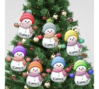 7Pcs Ornements Personnalisés d'arbre de Bonhomme de Neige de NoëL Ornements PersonnaliséS avec des Noms pour NoëL DéCorations de