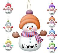 7Pcs Ornements Personnalisés d'arbre de Bonhomme de Neige de NoëL Ornements PersonnaliséS avec des Noms pour NoëL DéCorations de NoëL PersonnaliséEs Cadeaux D'Ornement