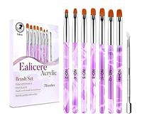 7Pcs pinceaux ongles nail art Brosses et déco d'ongles gel UV chablon pour ongle gel construction pinceau ongle gel avec Une Juste poussé