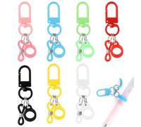 7pcs Porte-Stylos Rétractables, Mini Pinces à Stylo 7 Couleurs Porte-Badges Porte-Stylos en Silicone Accessoires pour Porte-Badges pour Surligneur