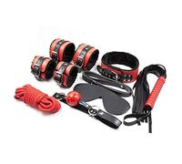 7Pcs / Set AAA Grade Sexy Pu fetish en cuir Bed Restriction Couples Sexe Produits Bdsm Bondage Set, Bondage Rope Menottes Gag collier