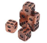 7Pcs Set de Dés en Métal, Dés Créatifs en Forme de Crâne et D'os Dés Carrés Incrustés à Motif de Tête de Mort Accessoires de Jeu de Société pour Les Vacances/Les(Bronze Rouge Ancien)