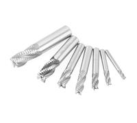 7pcs / set HSS CNC 4 Flûtes Fraise Extrémité Routeur Fraise Bit Ébaucher Outil de Brise-copeaux M6 / M8 / M10 / M12 / M14 / M18 / M20