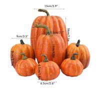 7PCS Simulation de modèle de citrouille artificielle Décoration de table pour Thanksgiving et Halloween