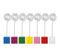 7pcs Table Numéro de table Carte portable simple en bois coloré Tirant des cartes photos Notes NOTES DÉCoration