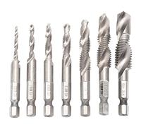 7Pcs Tap Set Métrique De Forage Taraudage Intégré Spirale Encoche Kit En Aluminium En Laiton En Acier Inoxydable Bois En Plastique