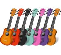 7pcs Ukulele Soprano Uke Hawaii Ukulélés Toutes Couleurs Bois en Tilleul Set