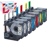 7PK Ruban D1 12mm Remplacement pour 45013-2PK 45010 45016 45017 45018 45019 | Compatible avec Dymo LabelManager 160 210D 260P 280 Executive 640CB, Labelwriter 450 Duo, Labelpoint 150 200 250, 12mm x 7m