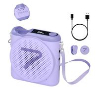 7RYMS WA2 Amplificateur de Voix avec Micro Cravate Sans Fil Magnétique, 23H Autonomie, Amplificateur Portable avec Réduction de Bruit, Amplificateur Vocal pour Enseignants, Réunions, Discours (Violet)