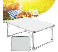7Sevenjokers Table Pliante Portable Aluminium Légère 60x40cm avec Poignée Solide, Surface Lisse Facile à Nettoyer, Idéale Pique-Nique Camping Jardin Fête Mariage Marché Intérieur Extérieur, Blanc