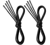 7STROBBS 2 Paires de Lacets Chaussures Ronds Cirés, 2.5mm Fins Oxford Lacet pour Brogue et Derby, Chaussures et Bottes en Cuir Lacets pour Femme ou Homme, Noir 120 cm