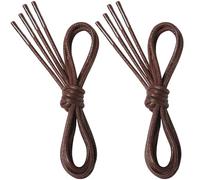 7STROBBS 2 Paires de Lacets Chaussures Ronds Cirés, 2.5mm Fins Oxford Lacet pour Brogue et Derby, Chaussures et Bottes en Cuir Lacets pour Femme ou Homme, Marron 100 cm